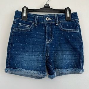 George heart print denim shorts size 6